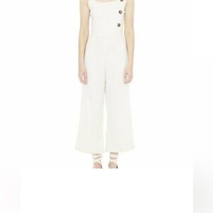 NEW Faithfull The Brand US 6 M Cream Linen Sainte Marie Jumpsuit Jumper